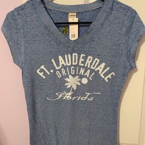 Blue V-neck Fort Lauderdale T-shirt